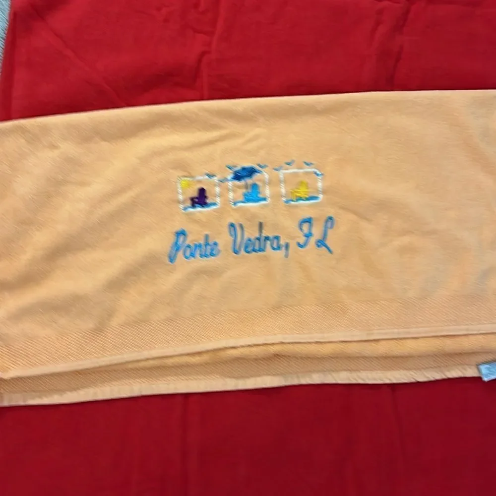 Retro Chairs Umbrella Anchor Ponte Vedra Florida Beach Towel Set of 2 Vintage
